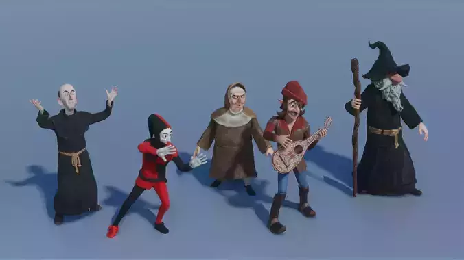 MEDIEVAL STYLIZED CHARACTERS VOL 3 - ARTISTS Low-poly 3D model