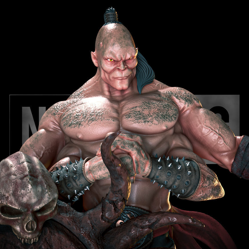 Fan Art Shao Kahn and Goro from MK - Statue 3D print model_6