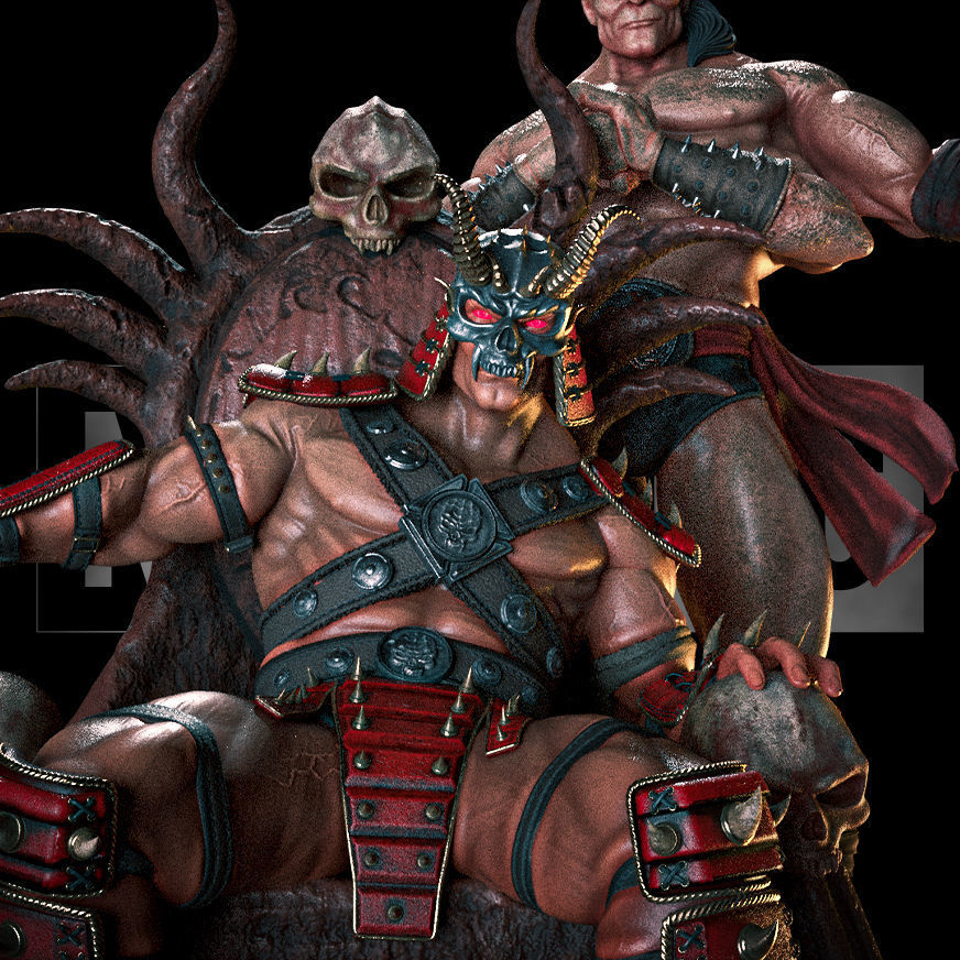 Fan Art Shao Kahn and Goro from MK - Statue 3D print model_5