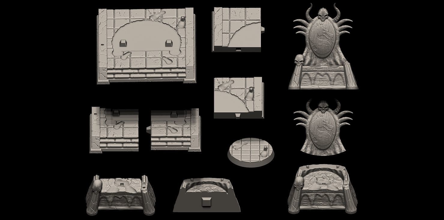 Fan Art Shao Kahn and Goro from MK - Statue 3D print model_2