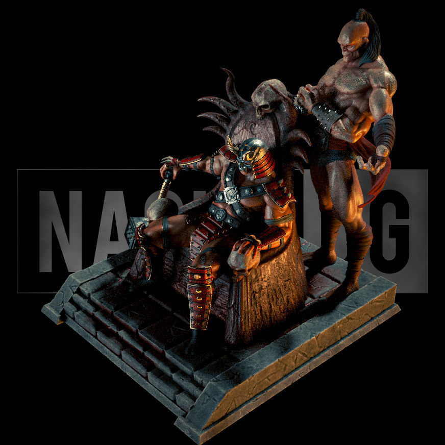 Fan Art Shao Kahn and Goro from MK - Statue 3D print model_7