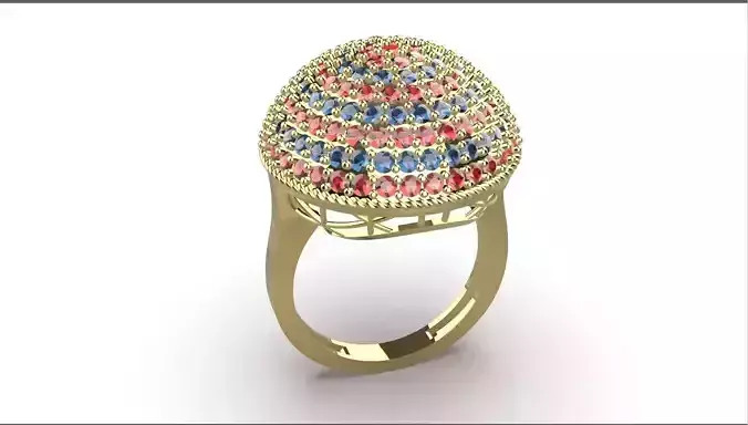 DIAMOND claster Ring 3D print model