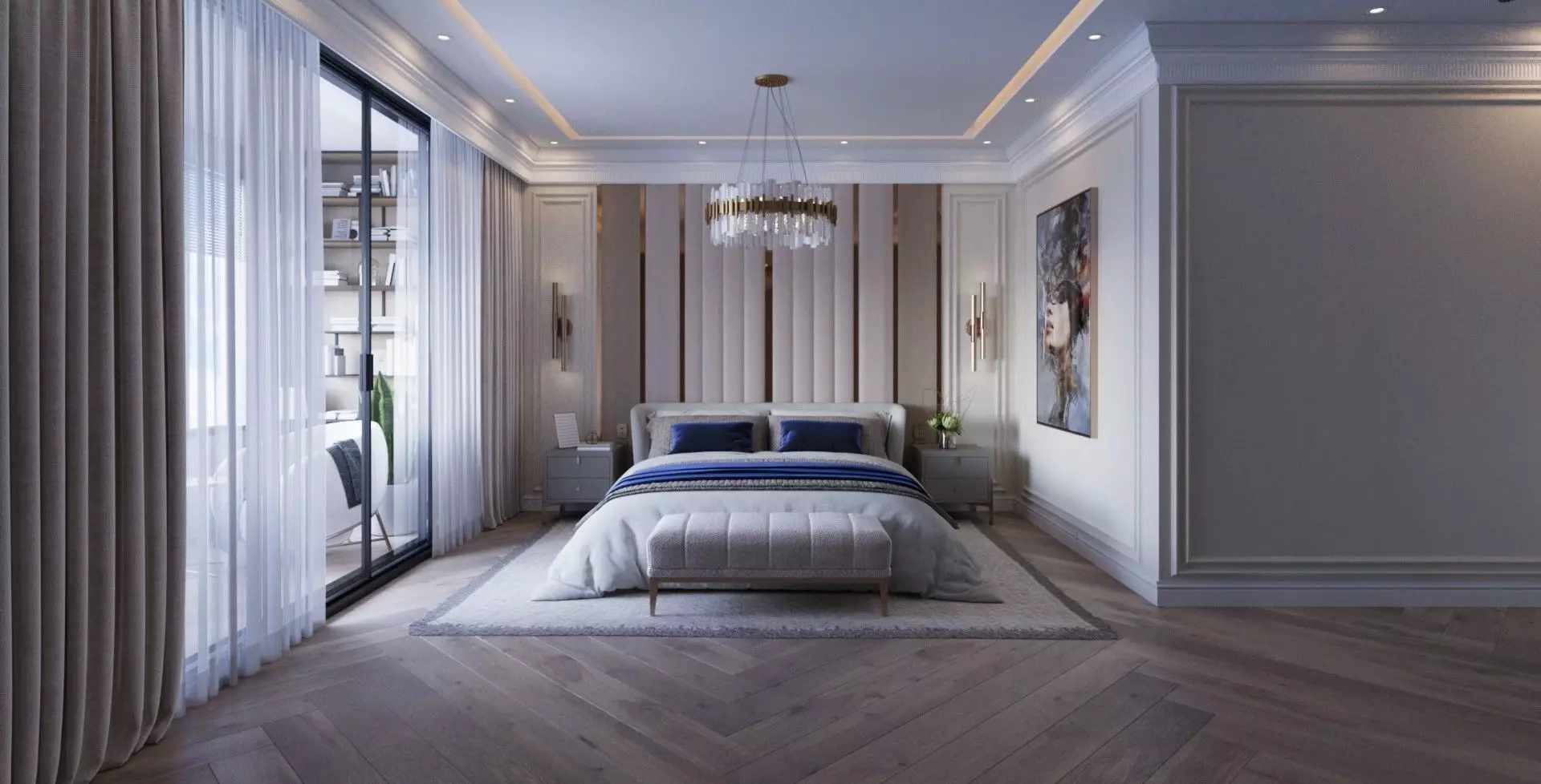 master bedroom  Low-poly 3D model_0