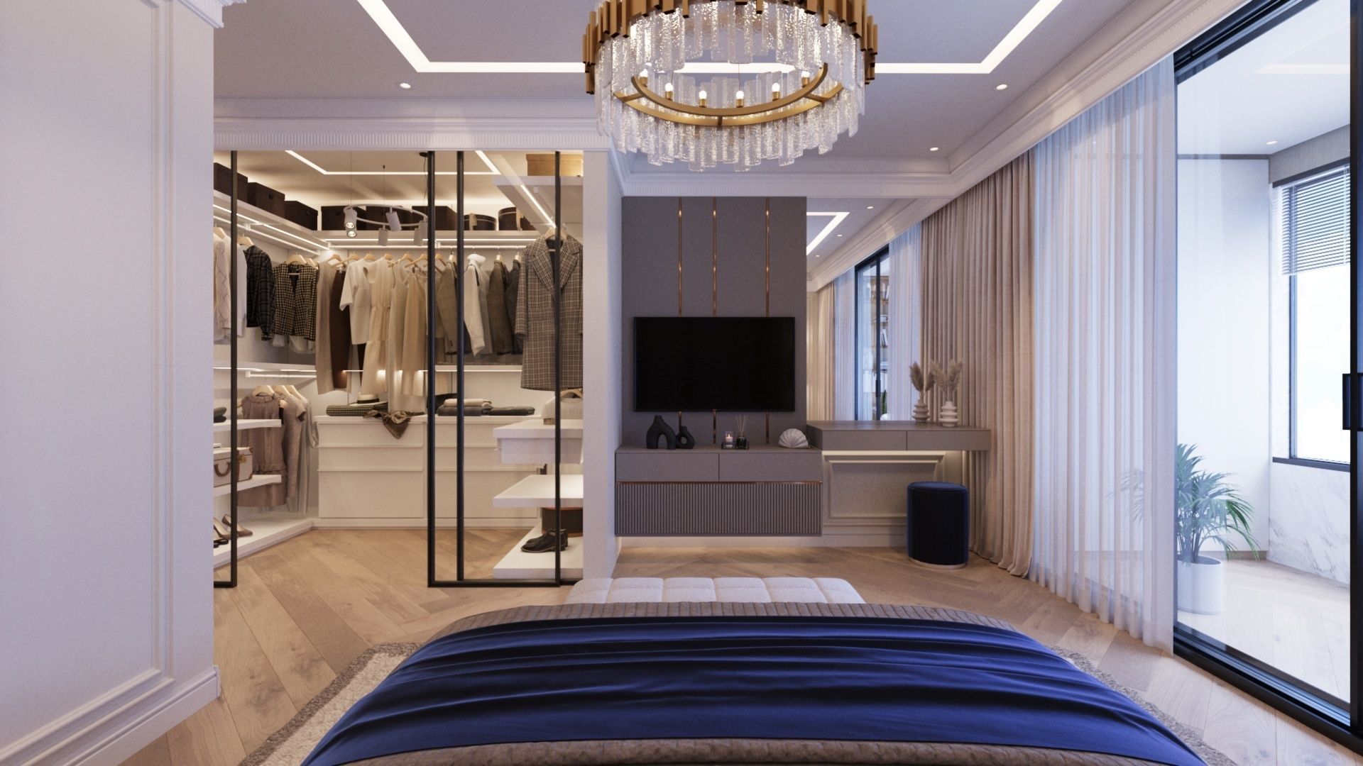 master bedroom  Low-poly 3D model_3