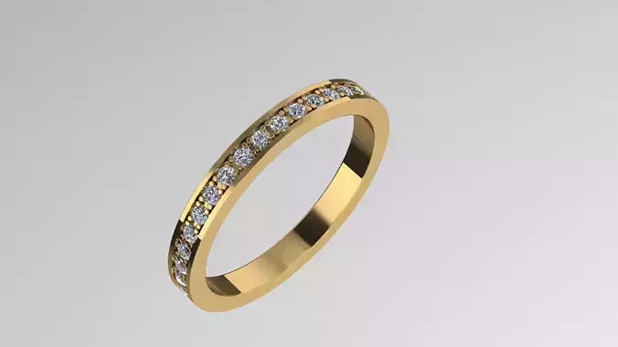 Diamond Wedding Band 16 3mm 3D print model