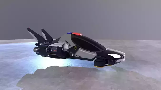 Sci Fi Police Vehicle Low-poly 3D model
