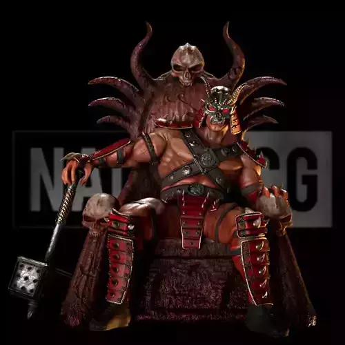 Fan Art Shao Kahn on Throne - MK - Statue 3D print model