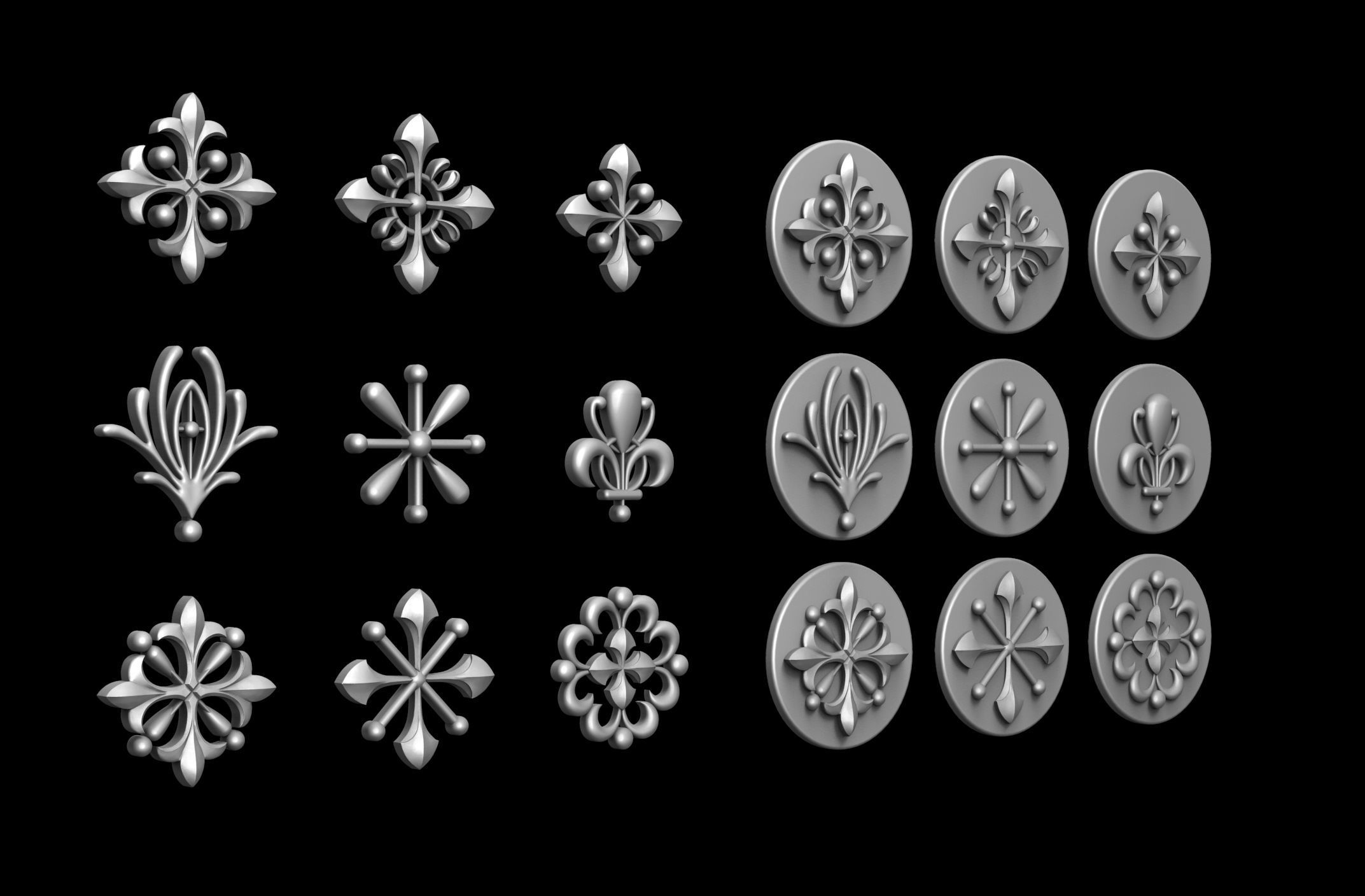 pattern design for assembly set 0001 3D print model_2