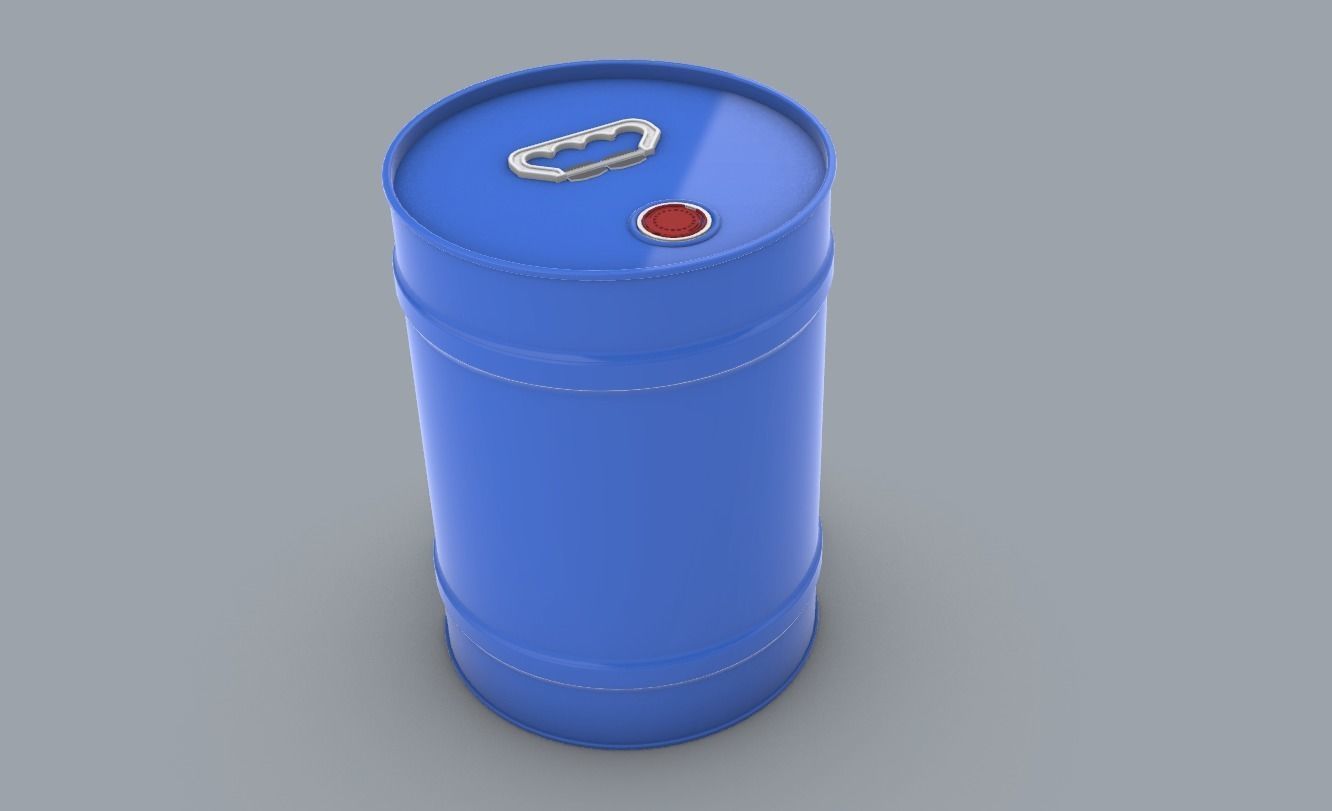 Chemical Liquid Barrel Low-poly 3D model_4