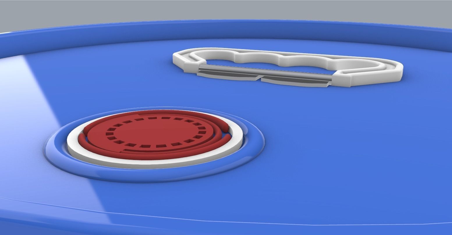 Chemical Liquid Barrel Low-poly 3D model_7