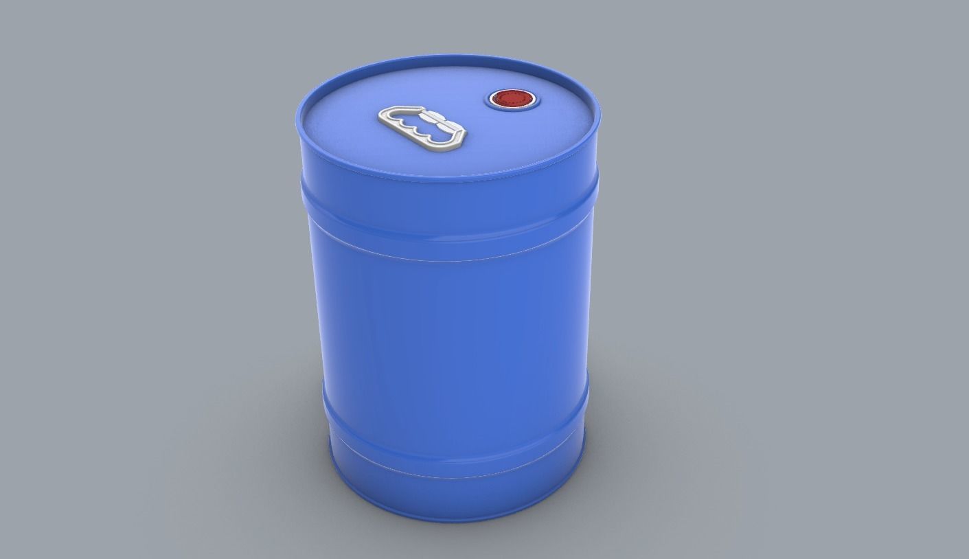 Chemical Liquid Barrel Low-poly 3D model_3