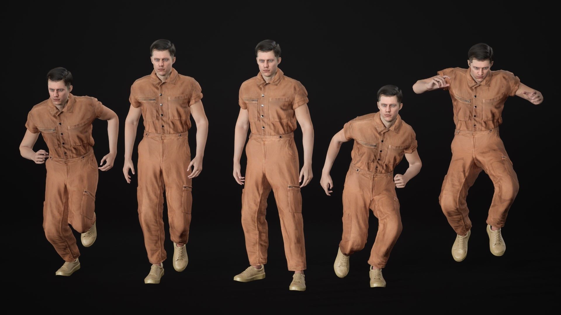 Man in Overalls 1 - Modular - Rigged Low-poly 3D model_22