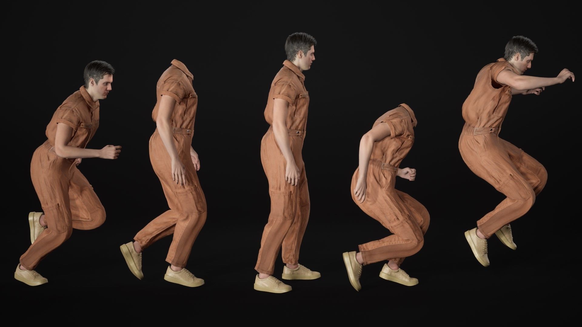 Man in Overalls 1 - Modular - Rigged Low-poly 3D model_21