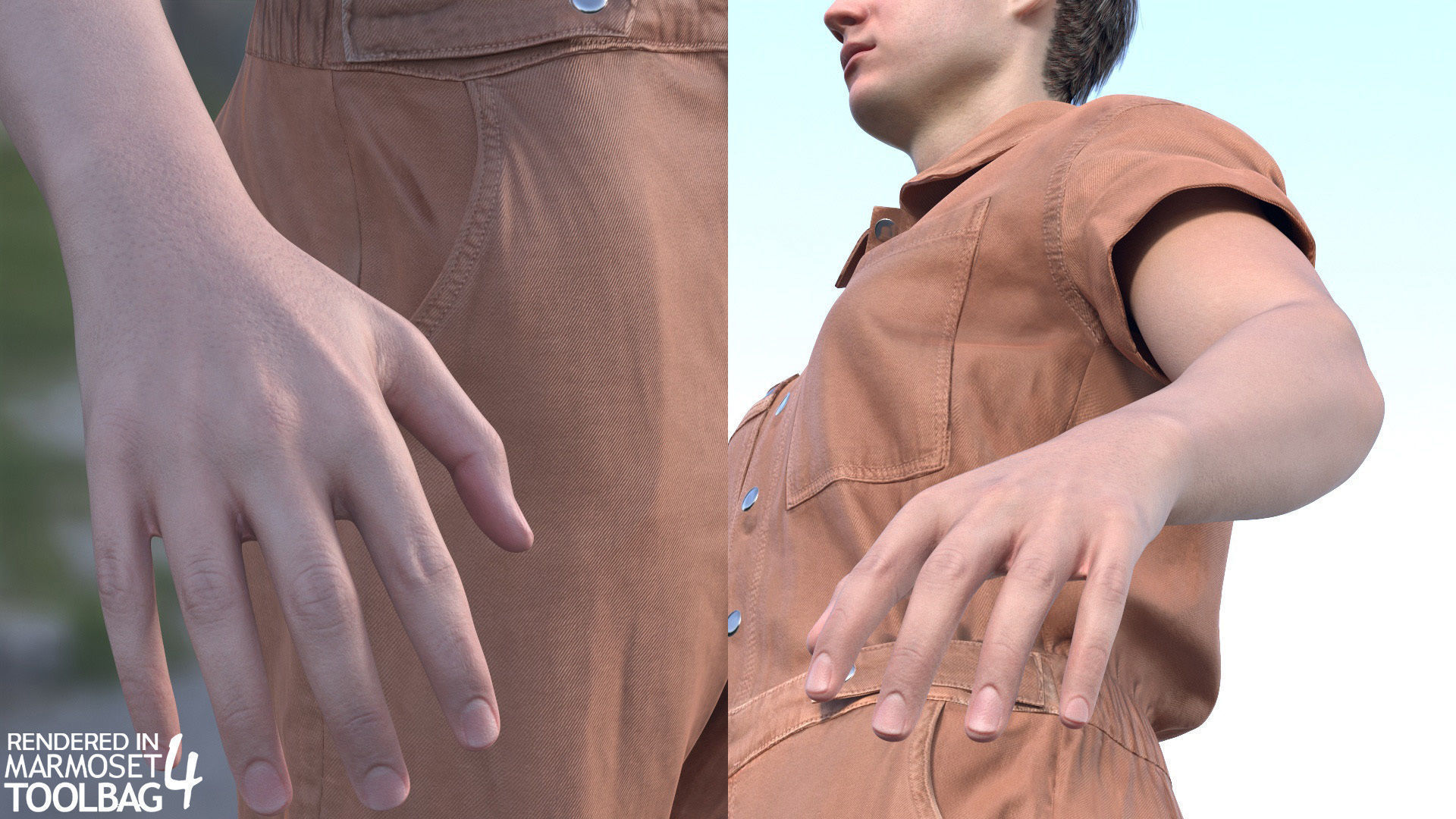 Man in Overalls 1 - Modular - Rigged Low-poly 3D model_15