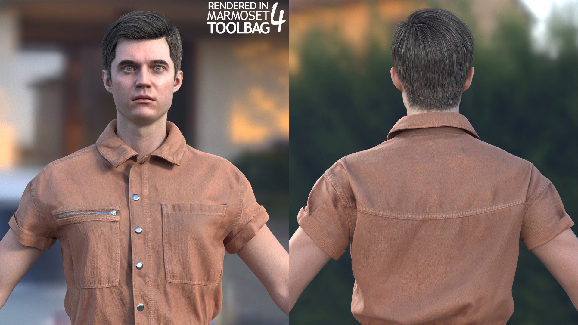 Man in Overalls 1 - Modular - Rigged Low-poly 3D model_11