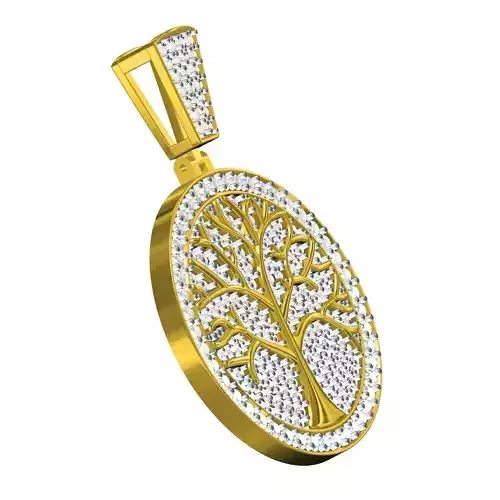 Tree of Life Diamond Charm Pendant