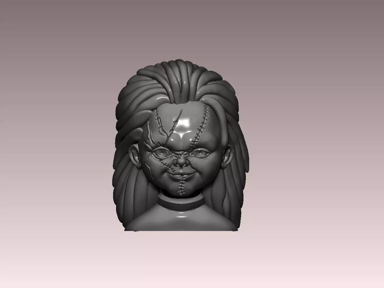 Chucky Face Pendant 3D print model