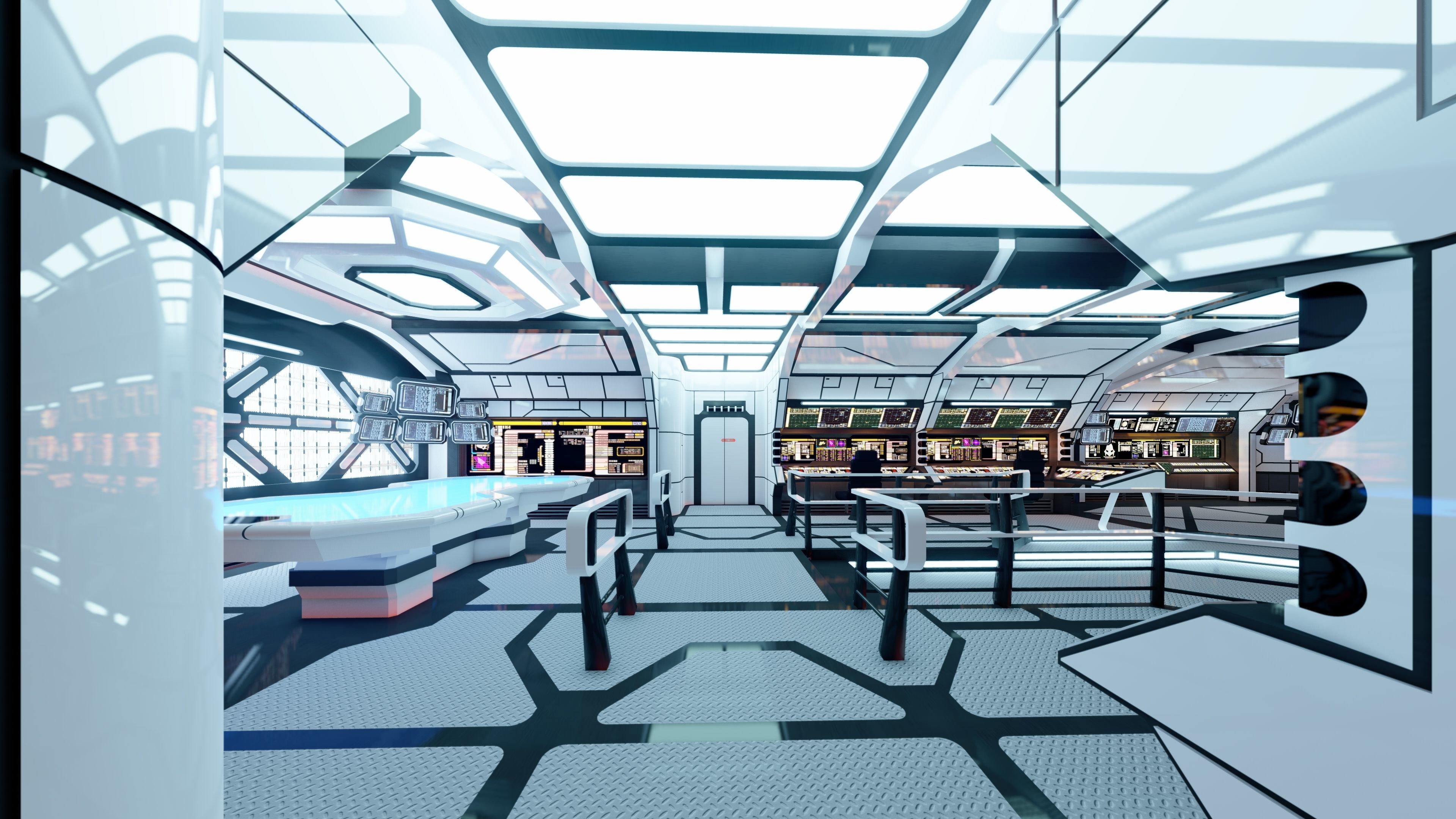 Sci Fi Interior Low-poly 3D model_4
