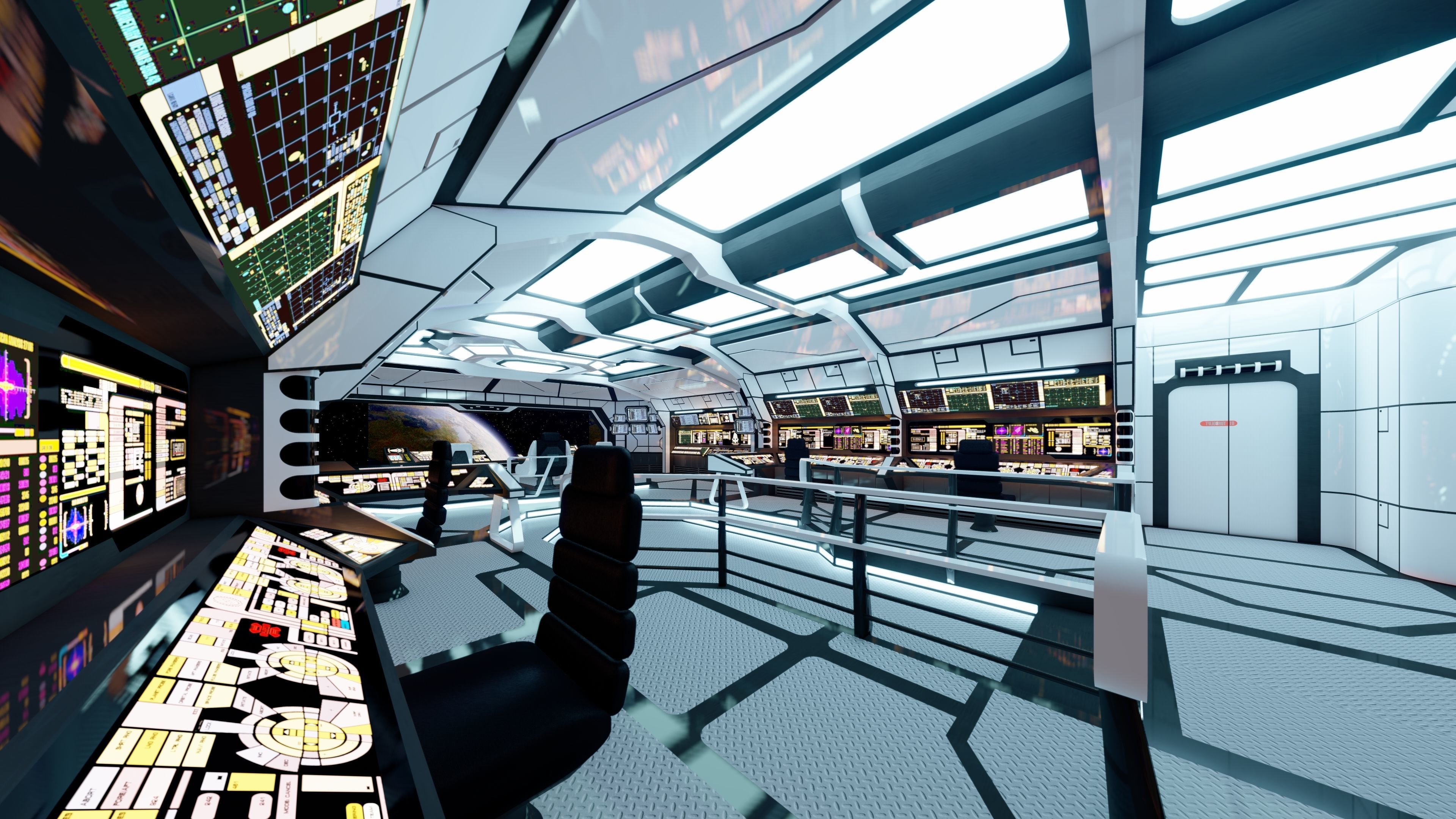 Sci Fi Interior Low-poly 3D model_1