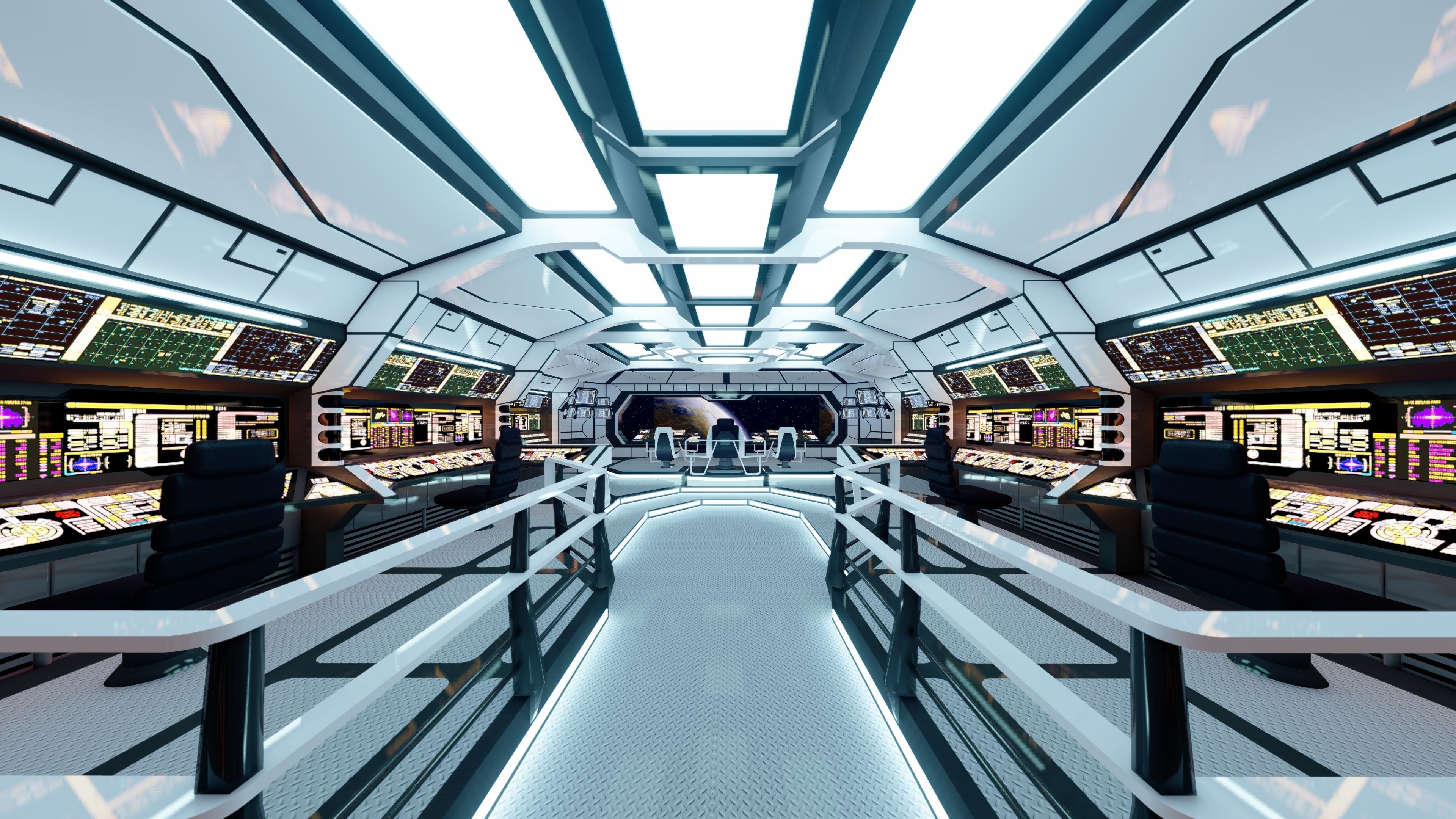 Sci Fi Interior Low-poly 3D model_3