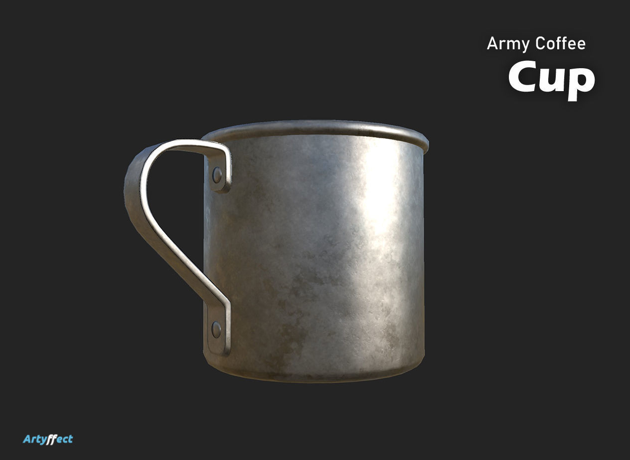 WW2 Military Coffee Cup Game Ready Textured free VR / AR / lowpoly 3D