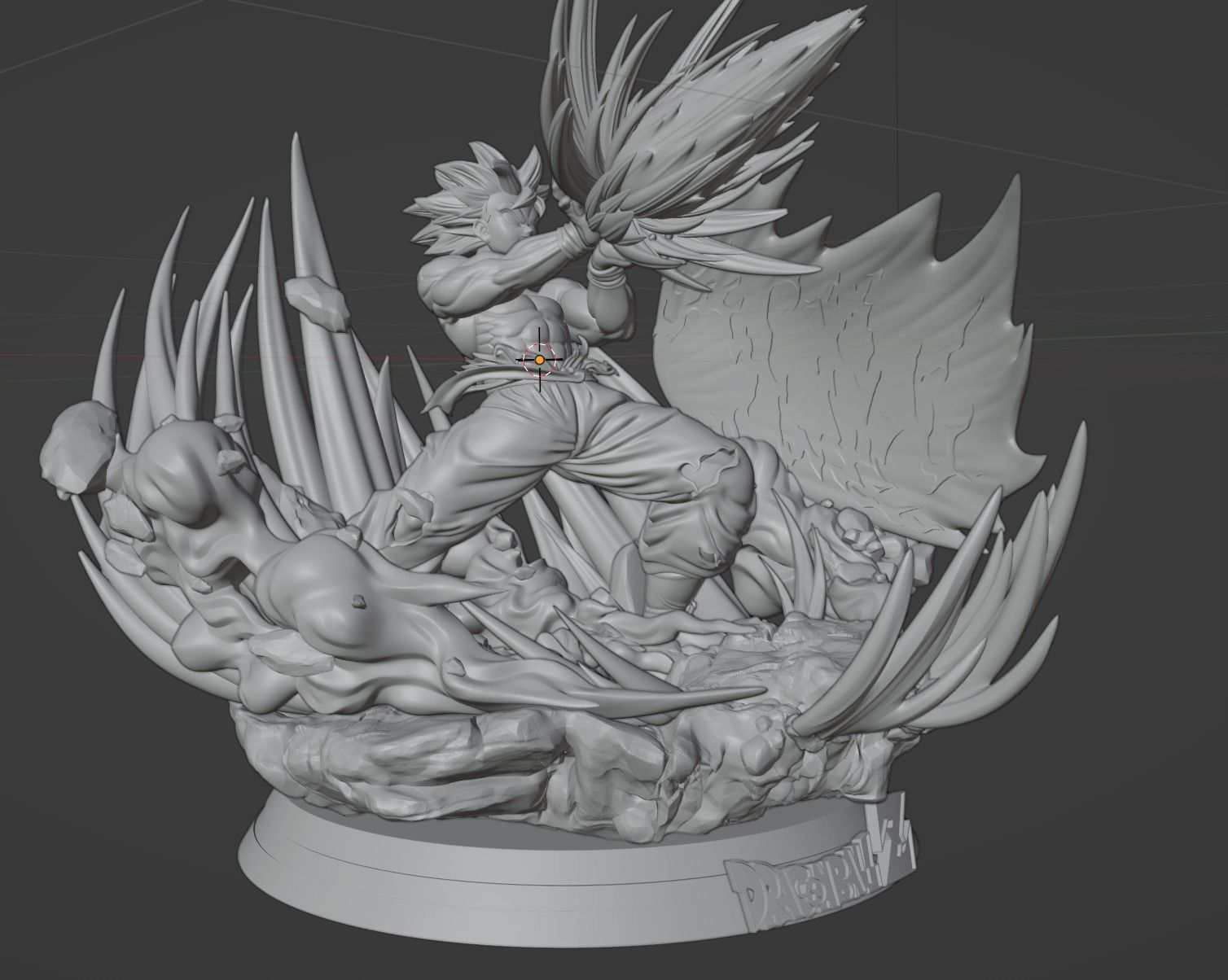 Figurin Goku Diorama Kaioken 3D model 3D printable | CGTrader