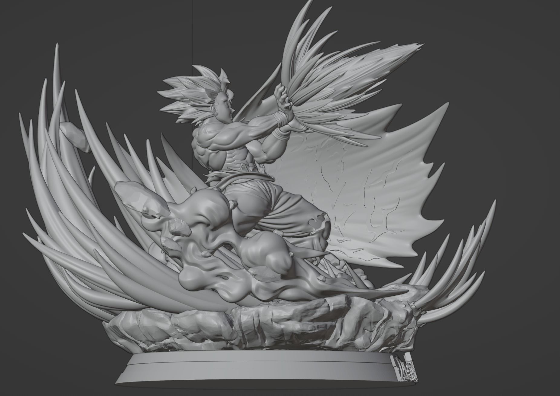 Figurin Goku Diorama Kaioken 3D model 3D printable | CGTrader