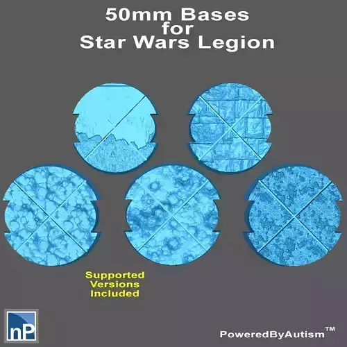 50mm Notched Round Bases for Miniatures - Pack 1