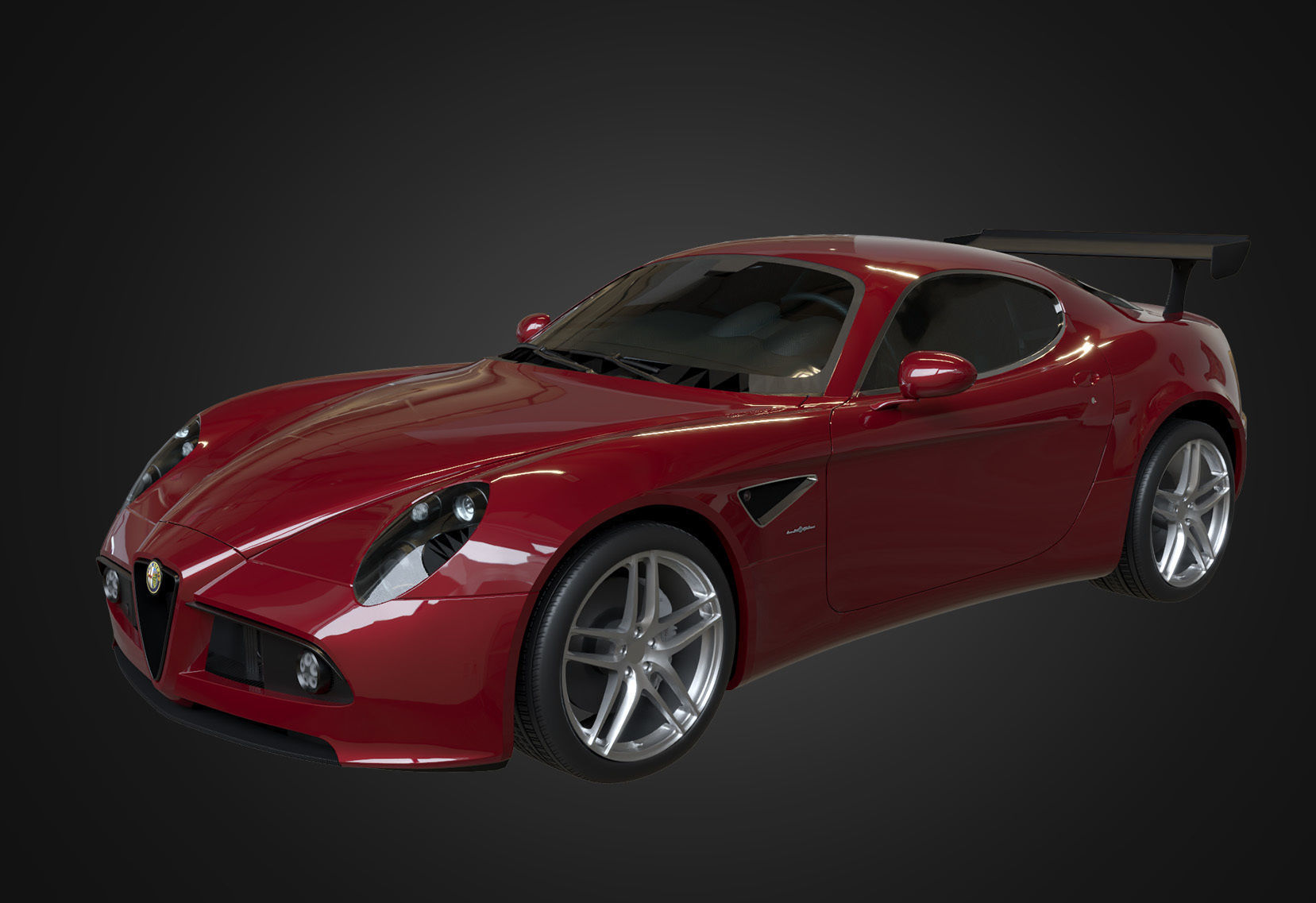 Alfa Romeo 8C Competizione 2007 Low-poly 3D model_2