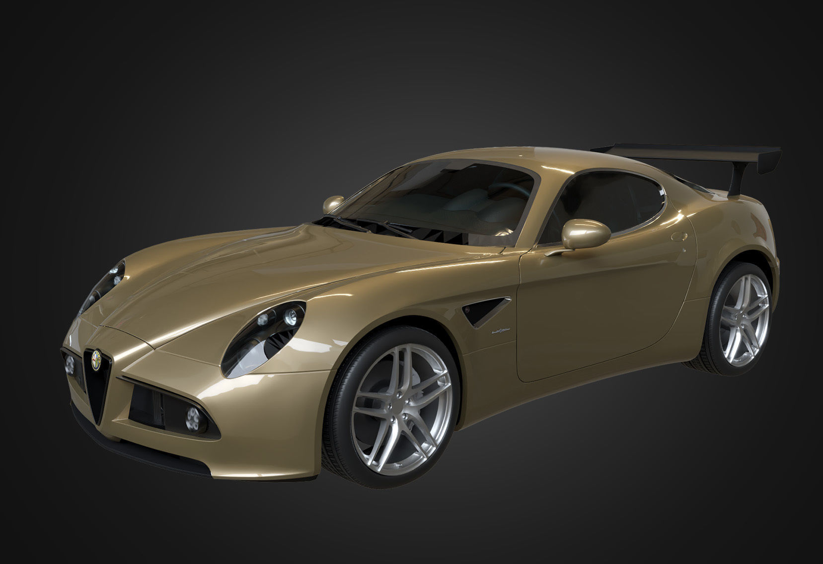 Alfa Romeo 8C Competizione 2007 Low-poly 3D model_14