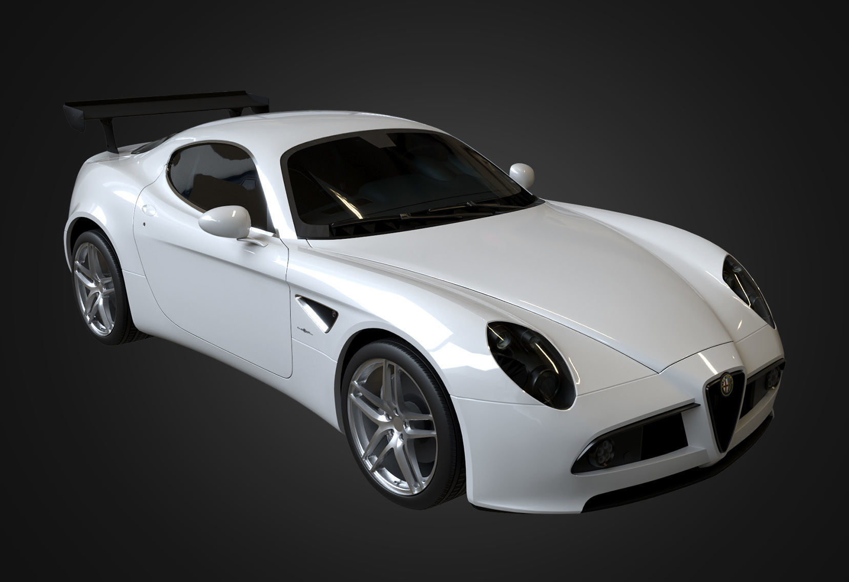 Alfa Romeo 8C Competizione 2007 Low-poly 3D model_9