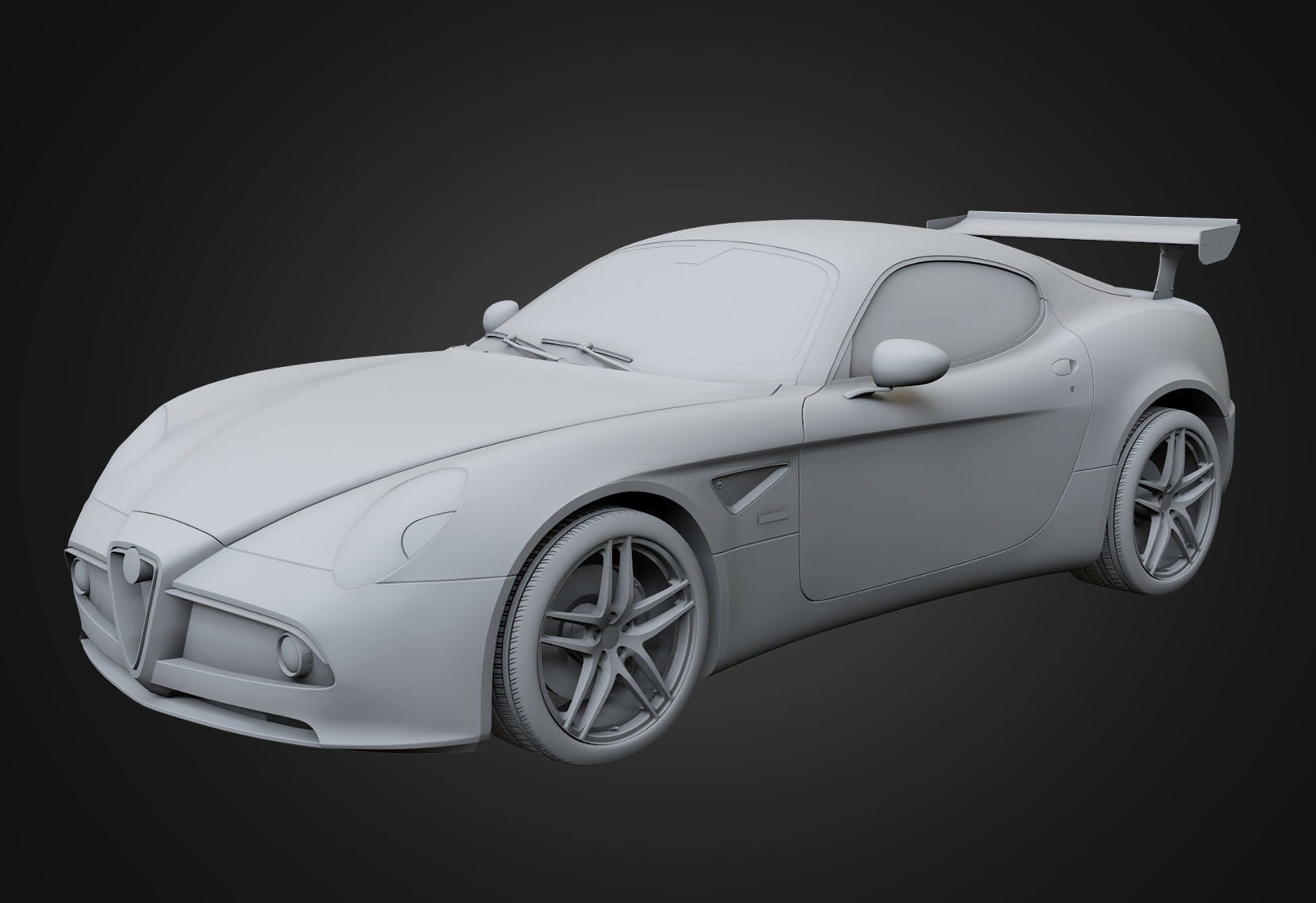 Alfa Romeo 8C Competizione 2007 Low-poly 3D model_25