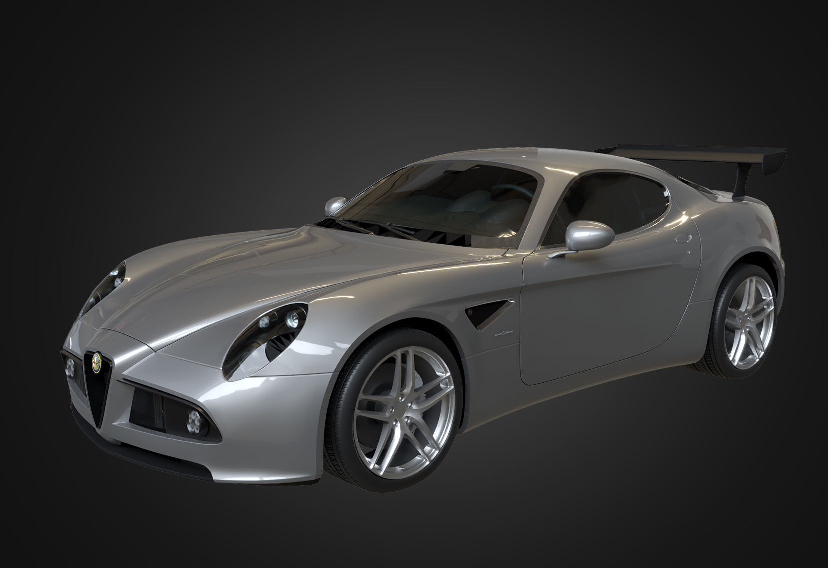 Alfa Romeo 8C Competizione 2007 Low-poly 3D model_19