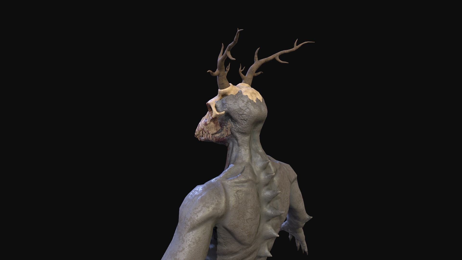 Wendigo monster Low-poly 3D model_22