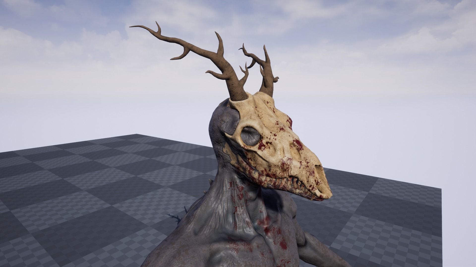 Wendigo monster Low-poly 3D model_40