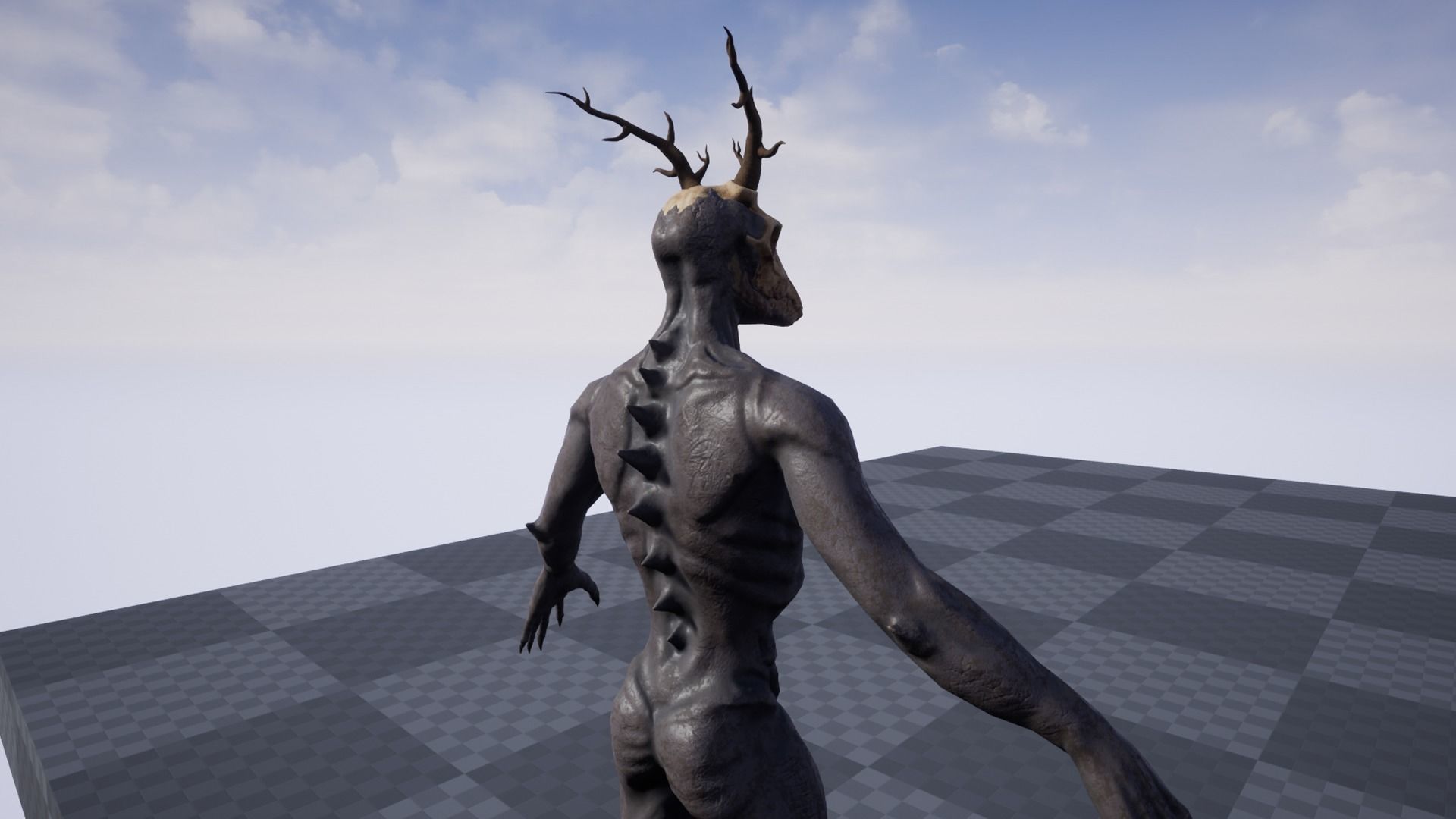 Wendigo monster Low-poly 3D model_44