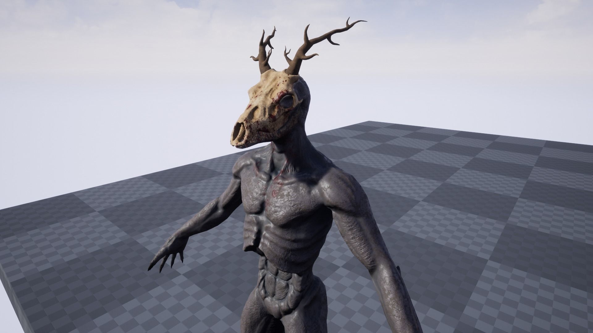 Wendigo monster Low-poly 3D model_39