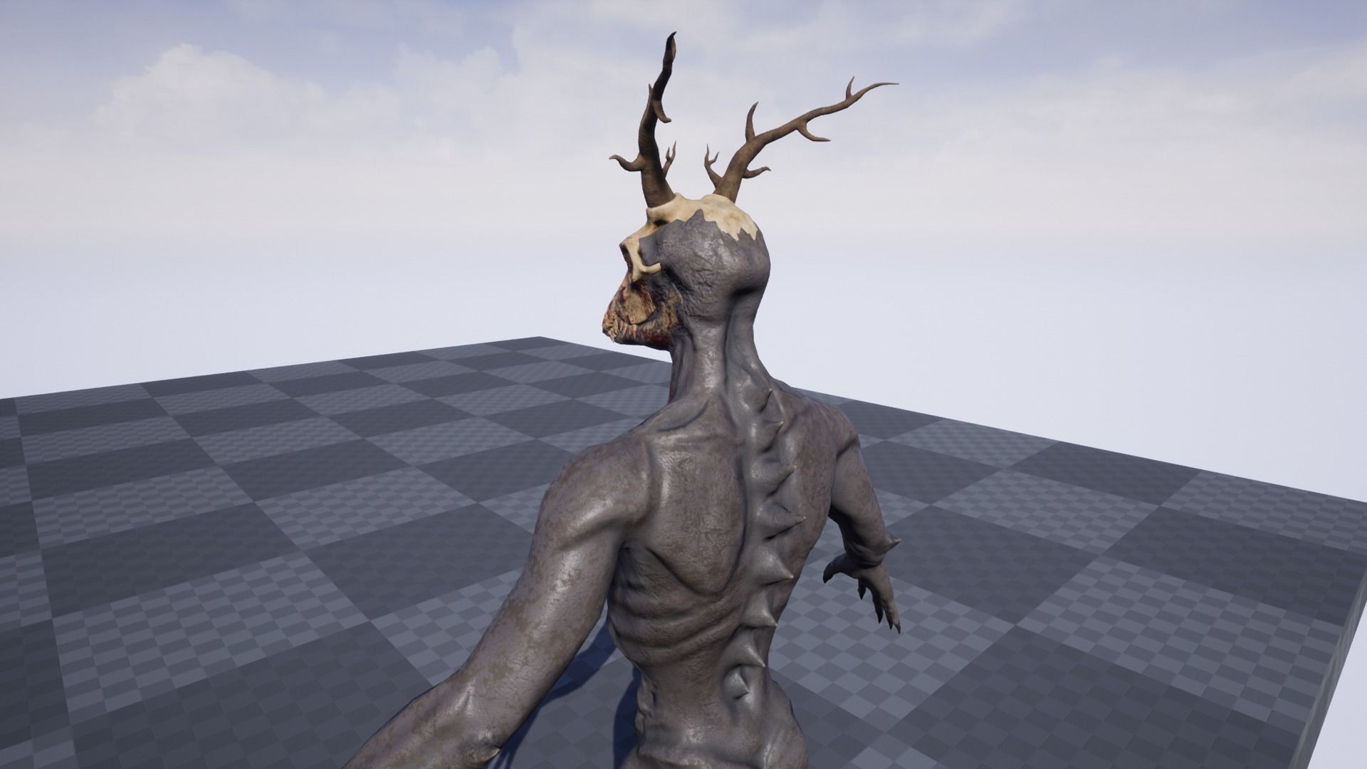 Wendigo monster Low-poly 3D model_45