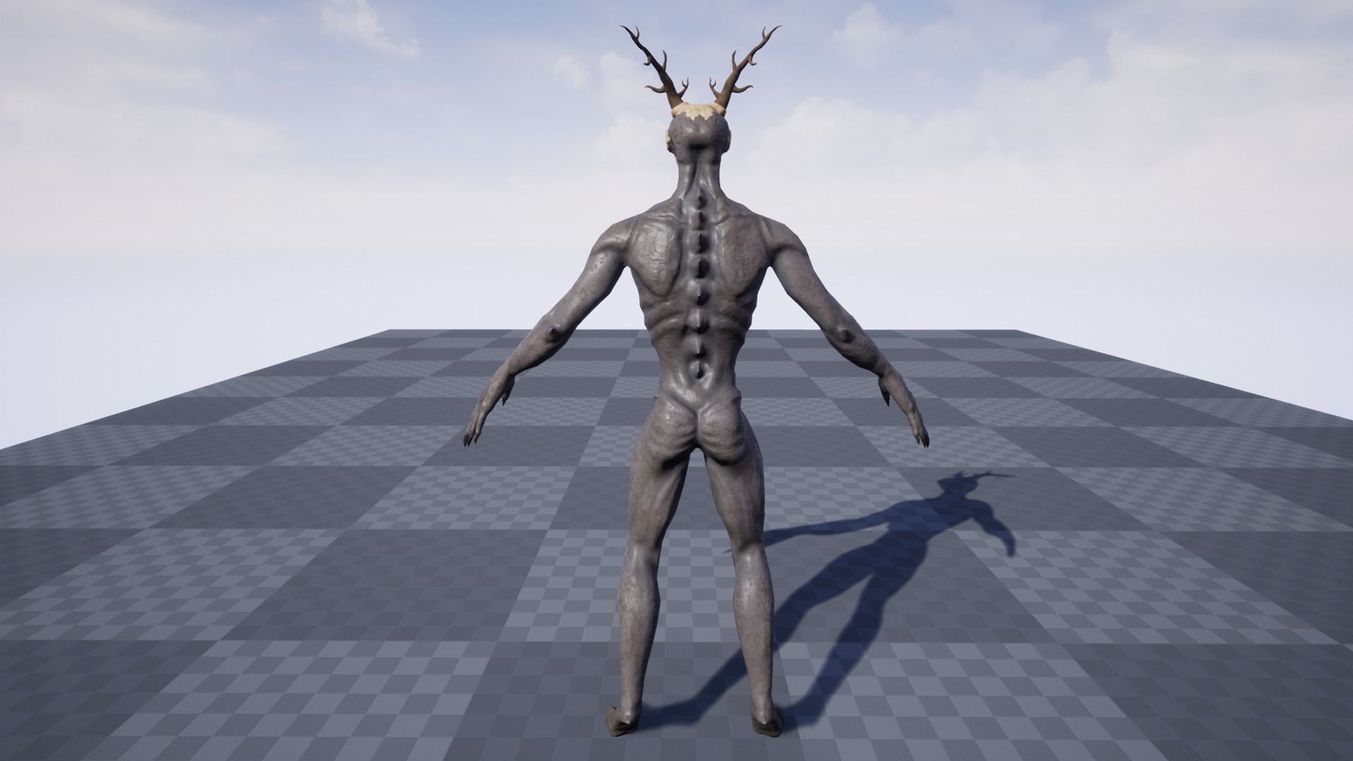 Wendigo monster Low-poly 3D model_36