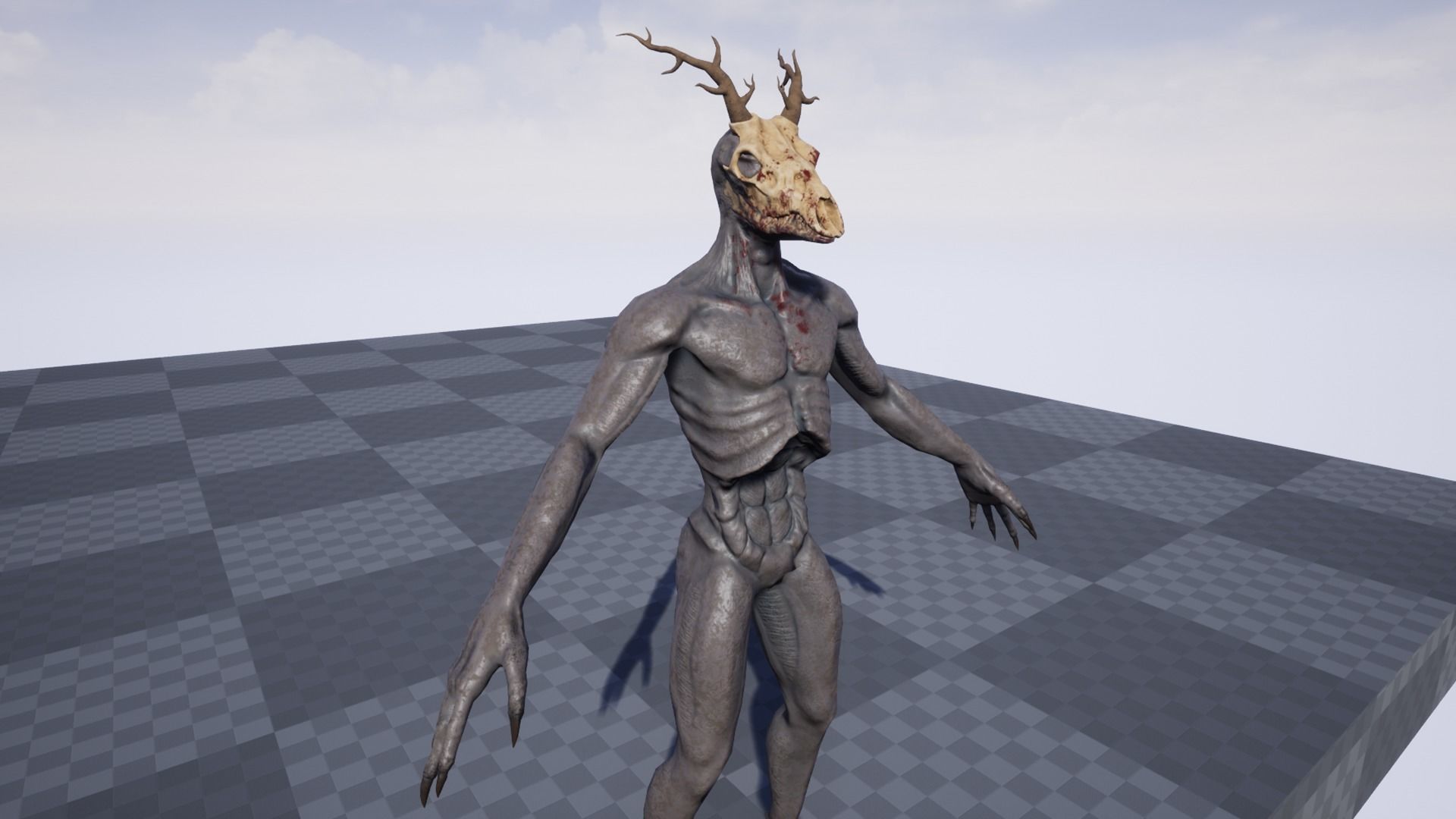 Wendigo monster Low-poly 3D model_38