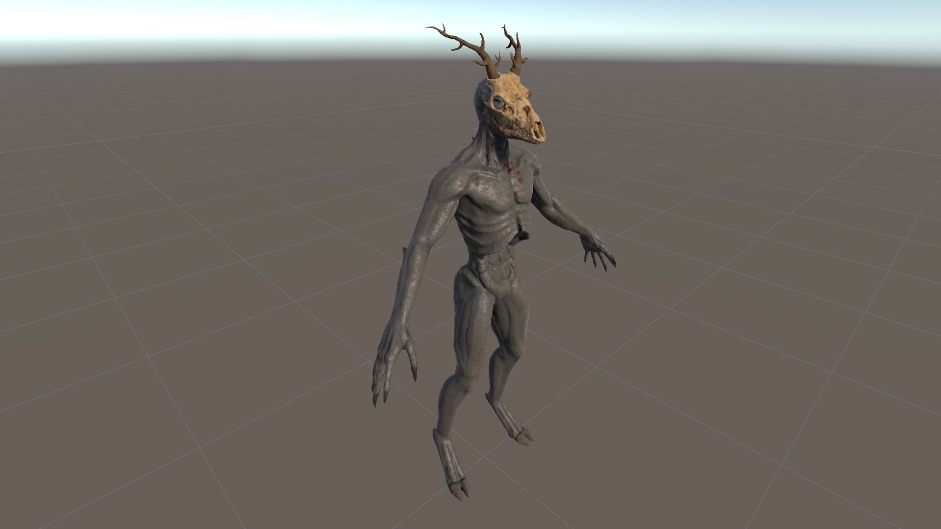 Wendigo monster Low-poly 3D model_50