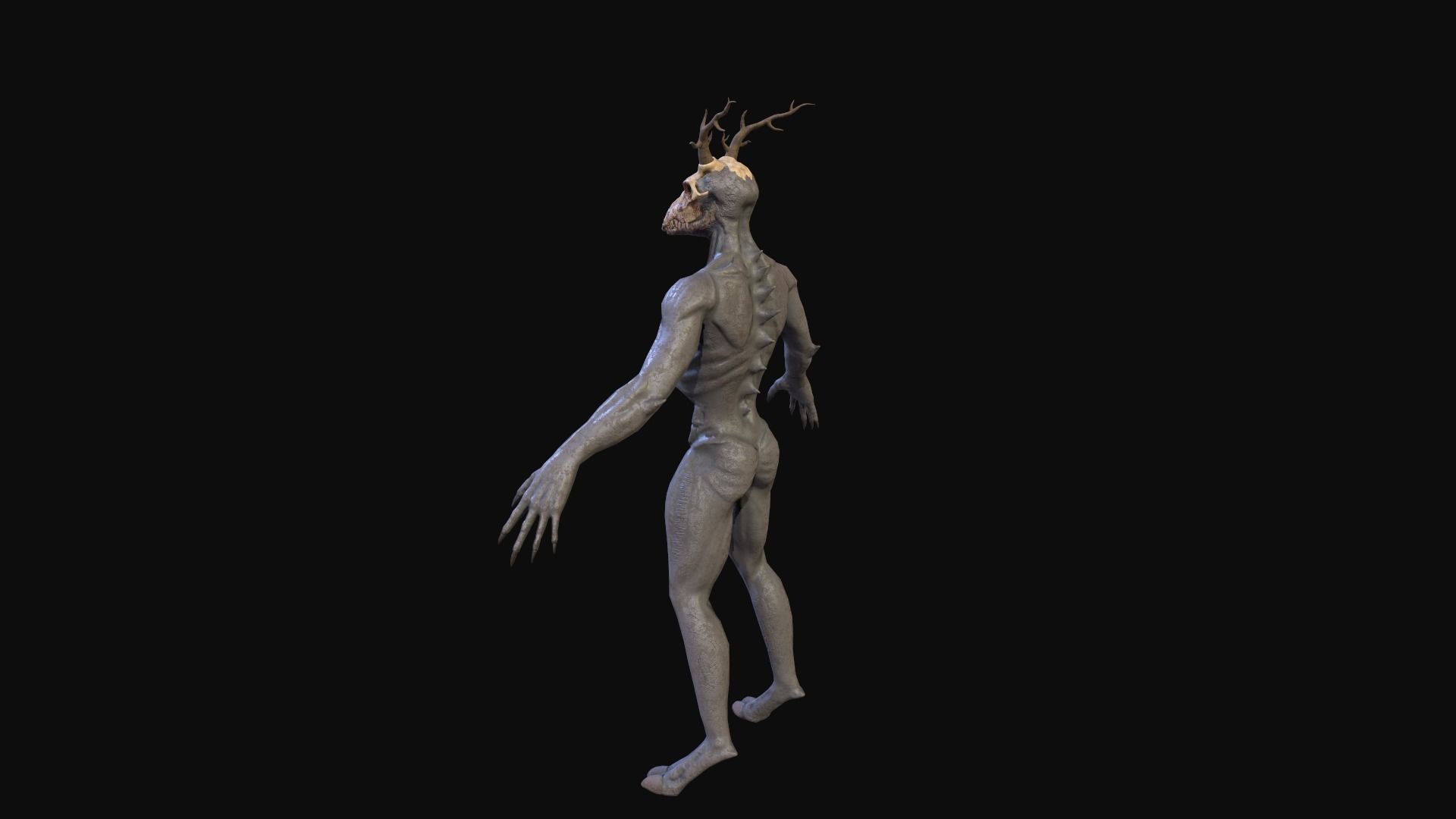 Wendigo monster Low-poly 3D model_31