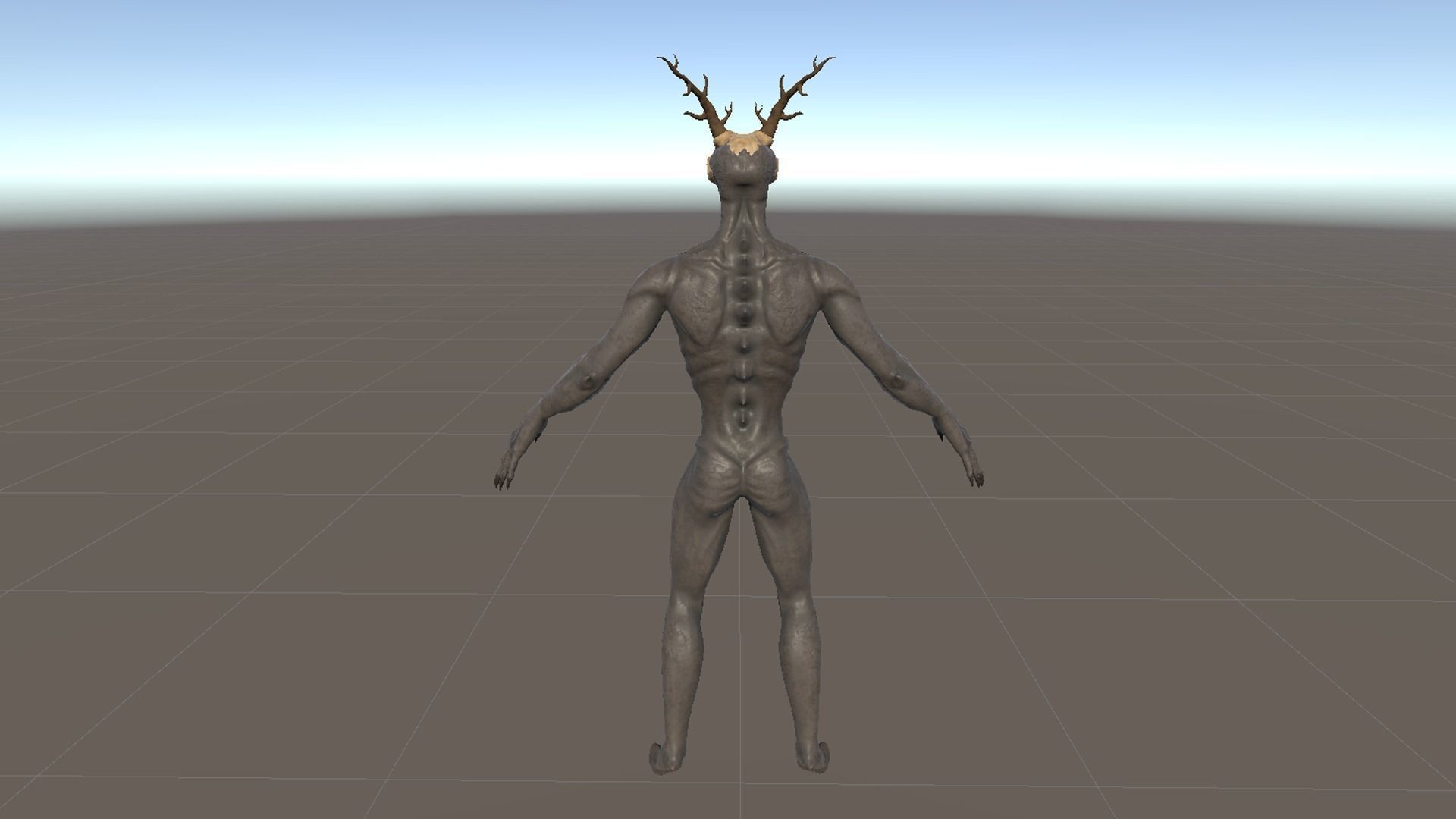 Wendigo monster Low-poly 3D model_52