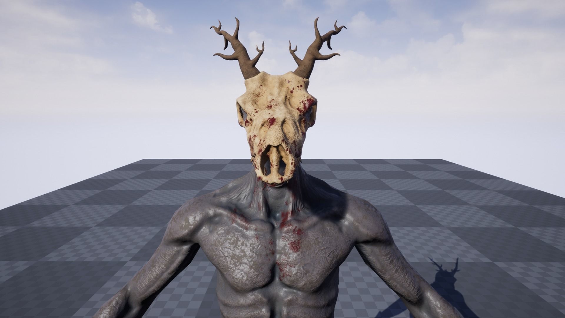 Wendigo monster Low-poly 3D model_37
