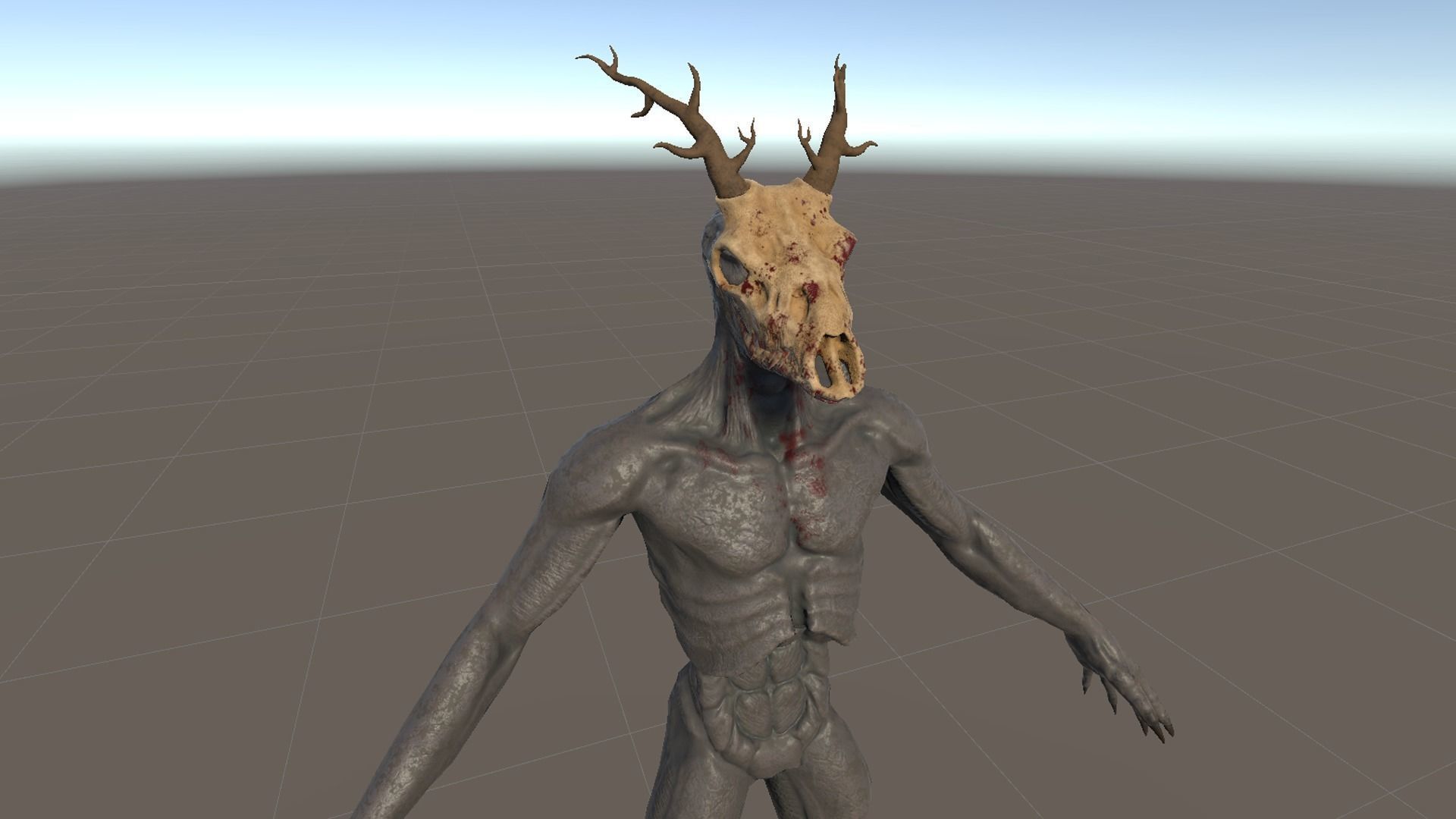 Wendigo monster Low-poly 3D model_47