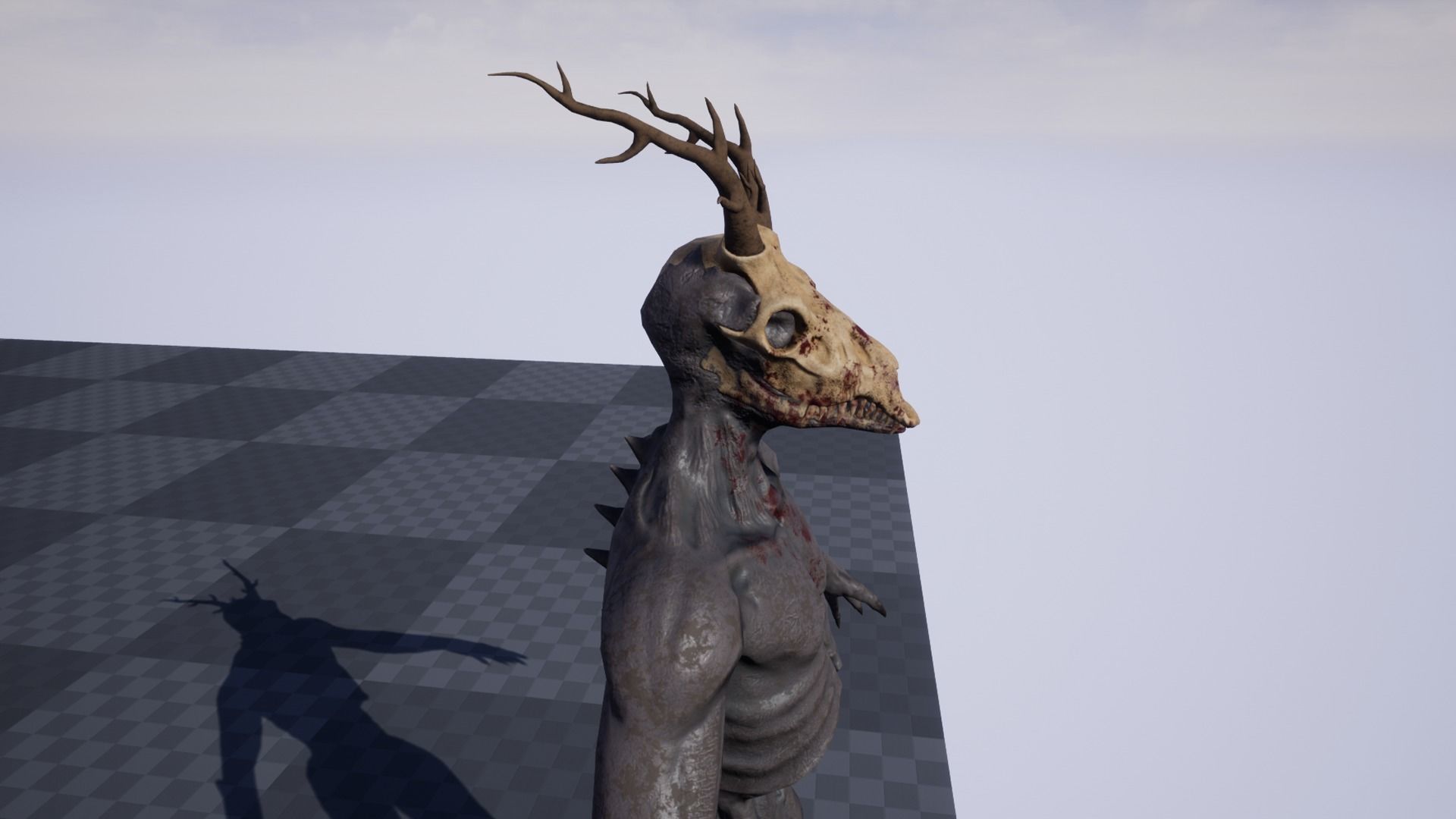 Wendigo monster Low-poly 3D model_41