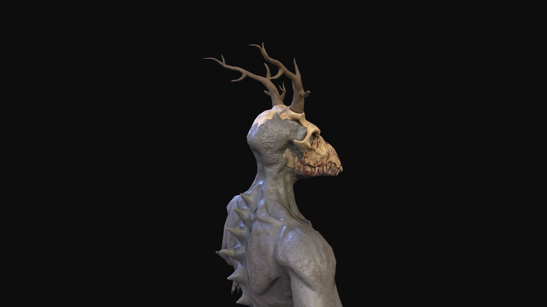 Wendigo monster Low-poly 3D model_23