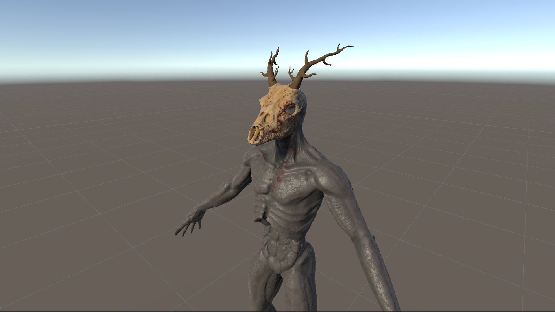 Wendigo monster Low-poly 3D model_51