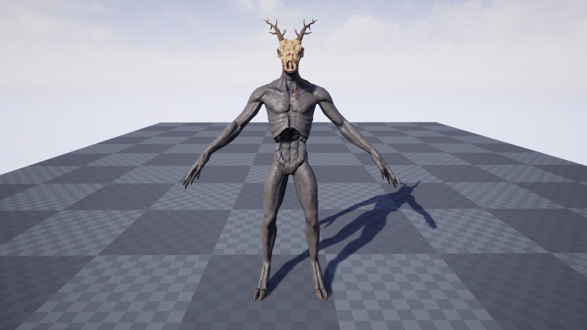 Wendigo monster Low-poly 3D model_34