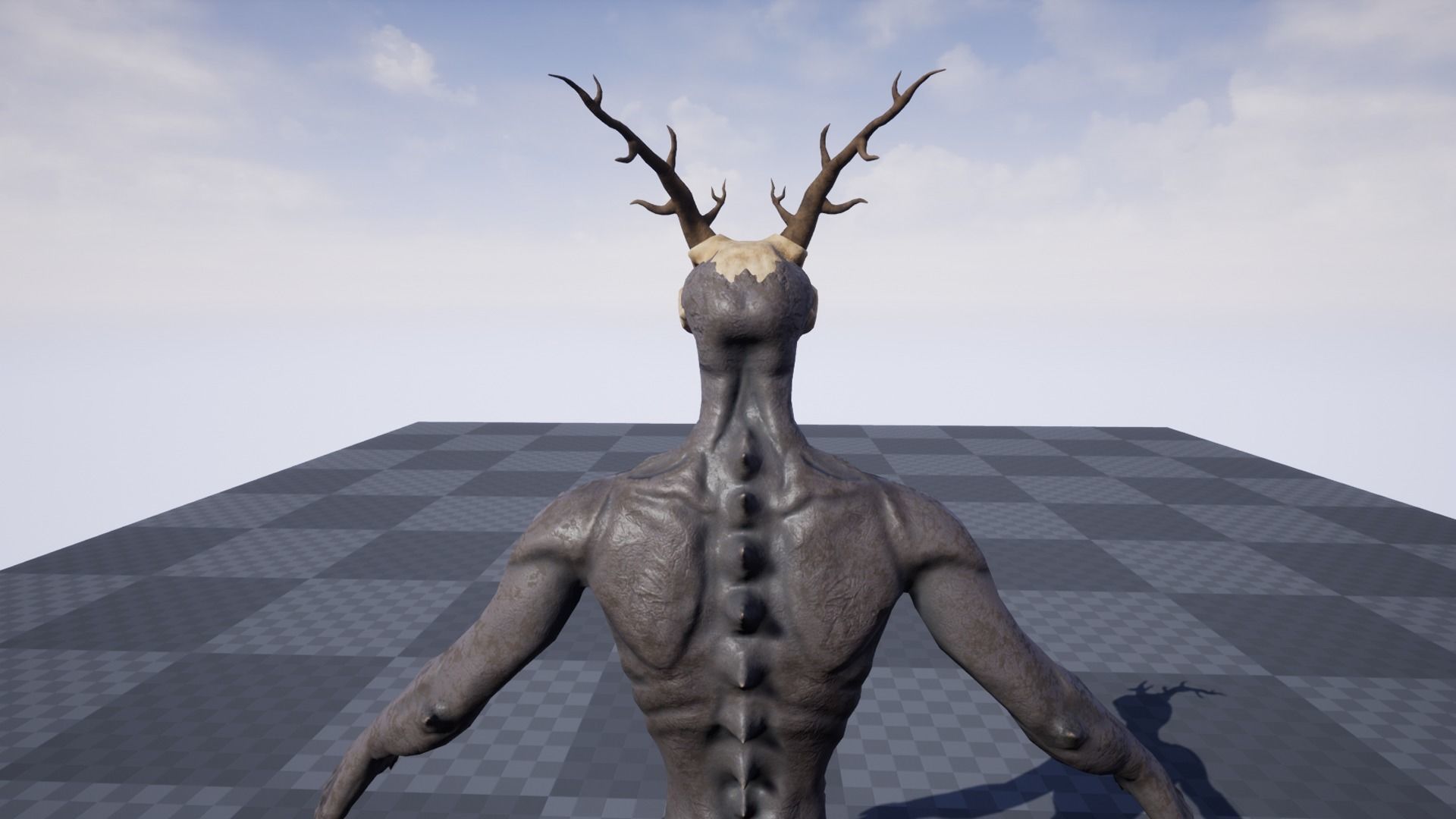Wendigo monster Low-poly 3D model_46